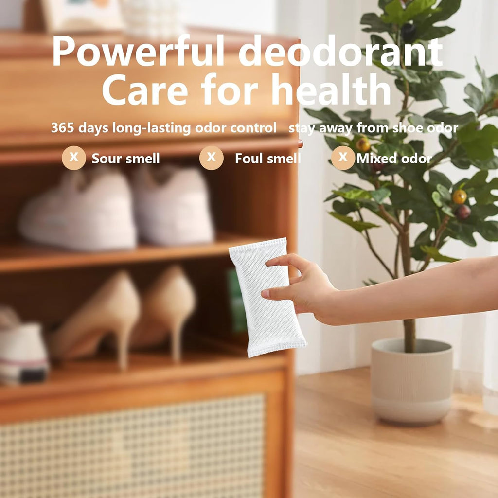 16 Pack Shoe Deodorizer Bags,Activated Charcoal Odor Absorber,Closet Deodorizer Odor Eliminator For Strong Odor,Shoe Smell Remover