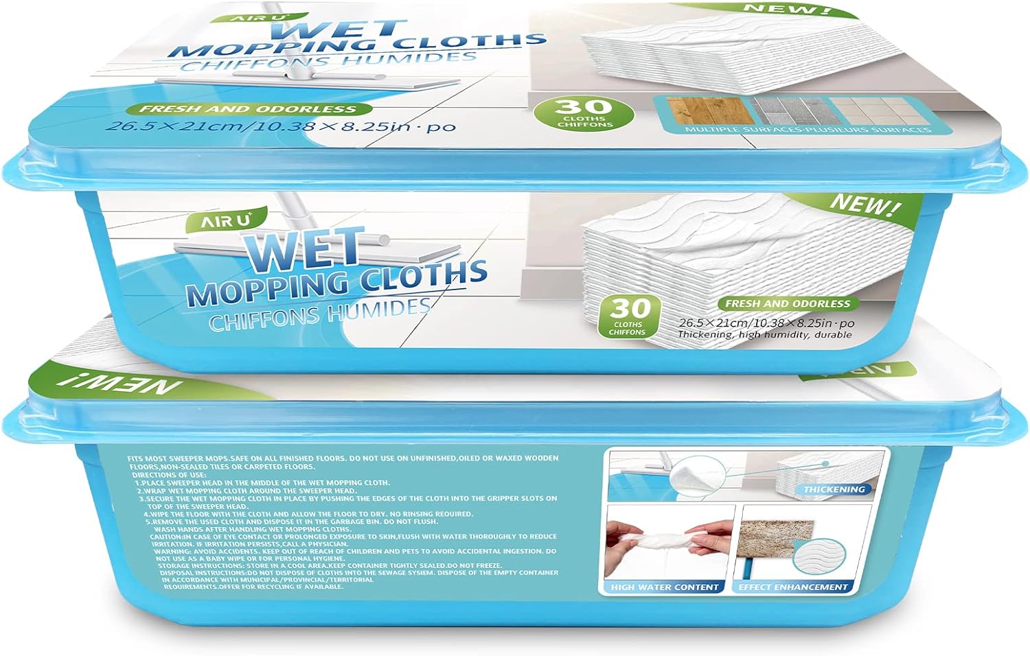 Upgraded Wet Mop Refills for Swiffer Sweeper Wet Pads, 60 Count