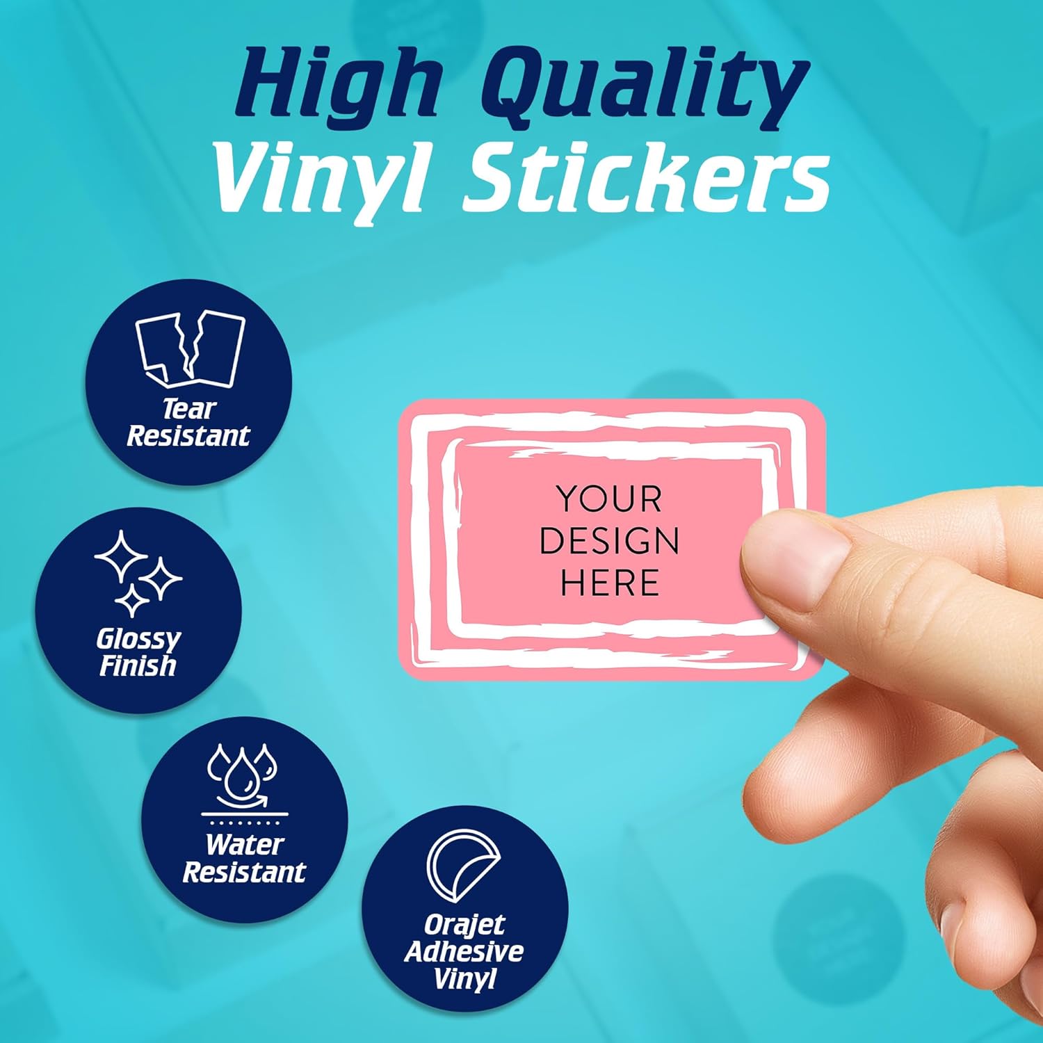 100 Custom Vinyl Stickers - Upload Your own Image, Text, Design, Logo - Personalized Logo Labels for Handmade, Packaging, Bottle, Jars, Candle, Brand Stickers (Pink, 3x2)