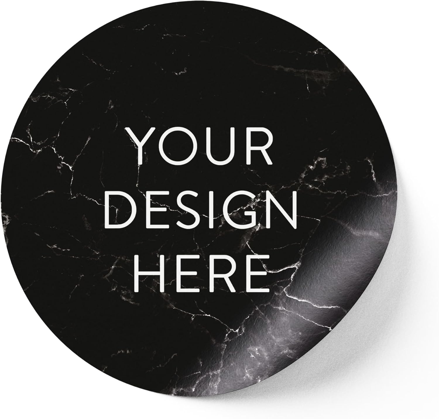 100 Custom Vinyl Stickers - Upload Your own Image, Text, Design, Logo - Personalized Logo Labels for Handmade, Packaging, Bottle, Jars, Candle, Brand Stickers (Black Marble, 3x3)