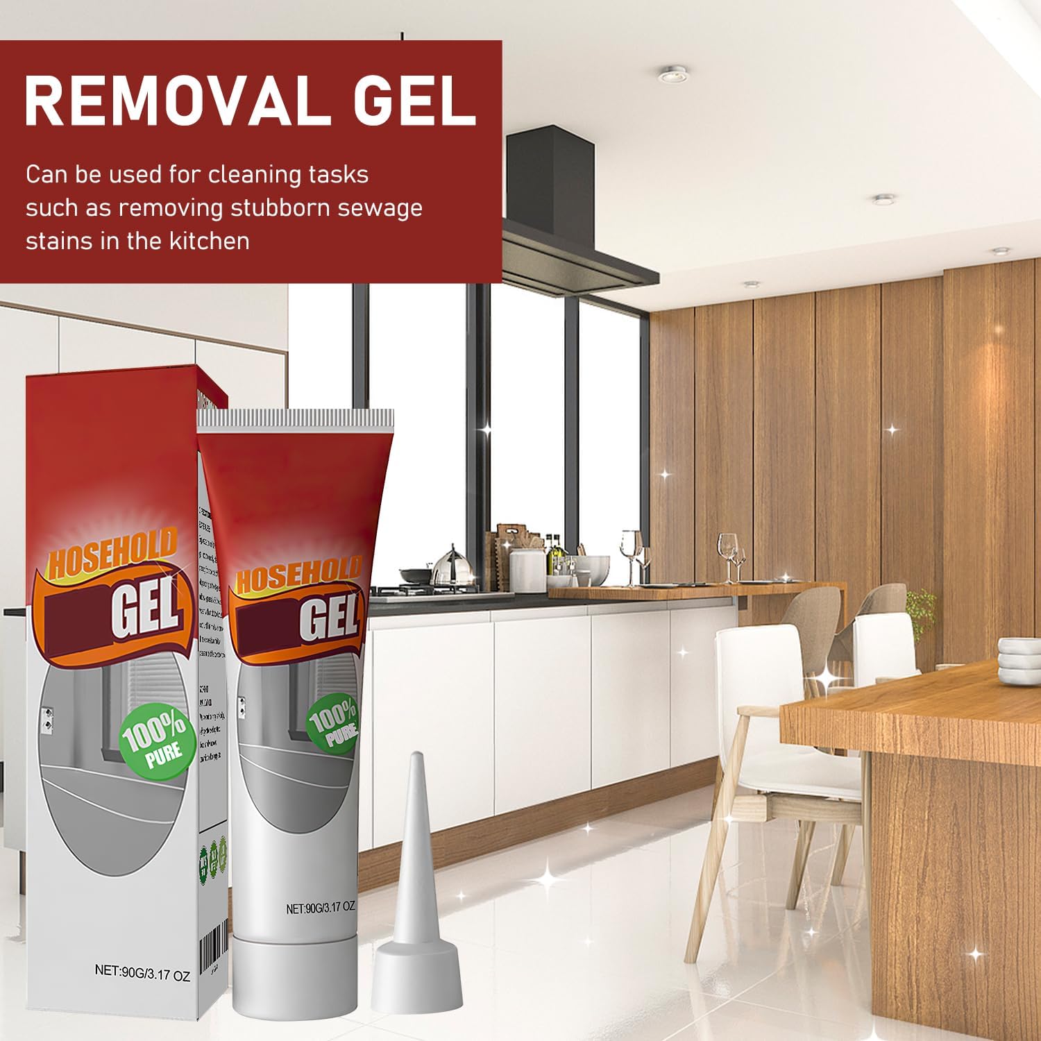 Nexa Remover Gel, Nuroclean Remover Gel Nexa, Powerful Household Cleaning Gel, Highly Effective In Penetration, Suitable For Bathroom And Kitchen Tile Gaps, Wall Cleaning (2 PCS)