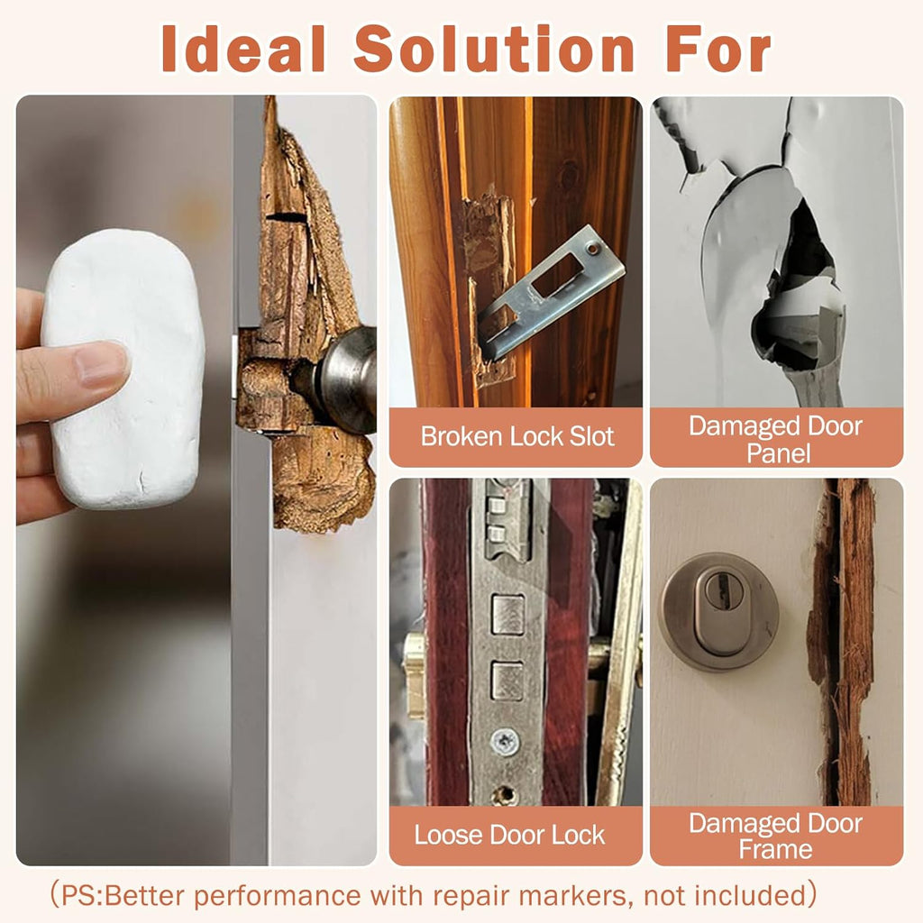 SEISSO Epoxy Putty Filler for Door Frame Repair, 200g/7.05 Oz Fast Repair AB Epoxy Putty, Wood Repair Putty for Cracks, Holes, Wooden Furniture, Cabinets & Composite Panels, Paintable & Stainable