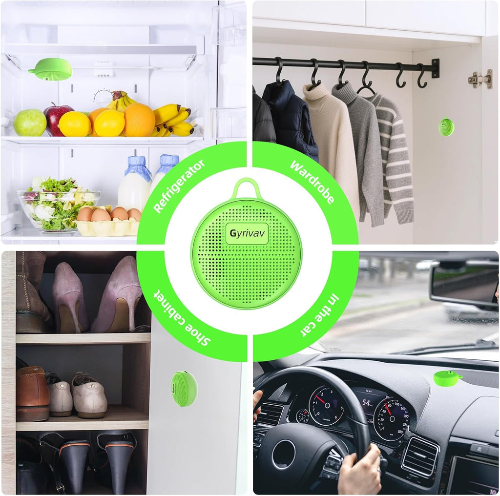 Fridge Deodorizer, Mini USB Odor Eliminator, Refrigerator Deodorizer, Suitable for Refrigerator, Car, Wardrobe, Shoe Cabinet, Better Than Than Charcoal Air Purifiers（Green）