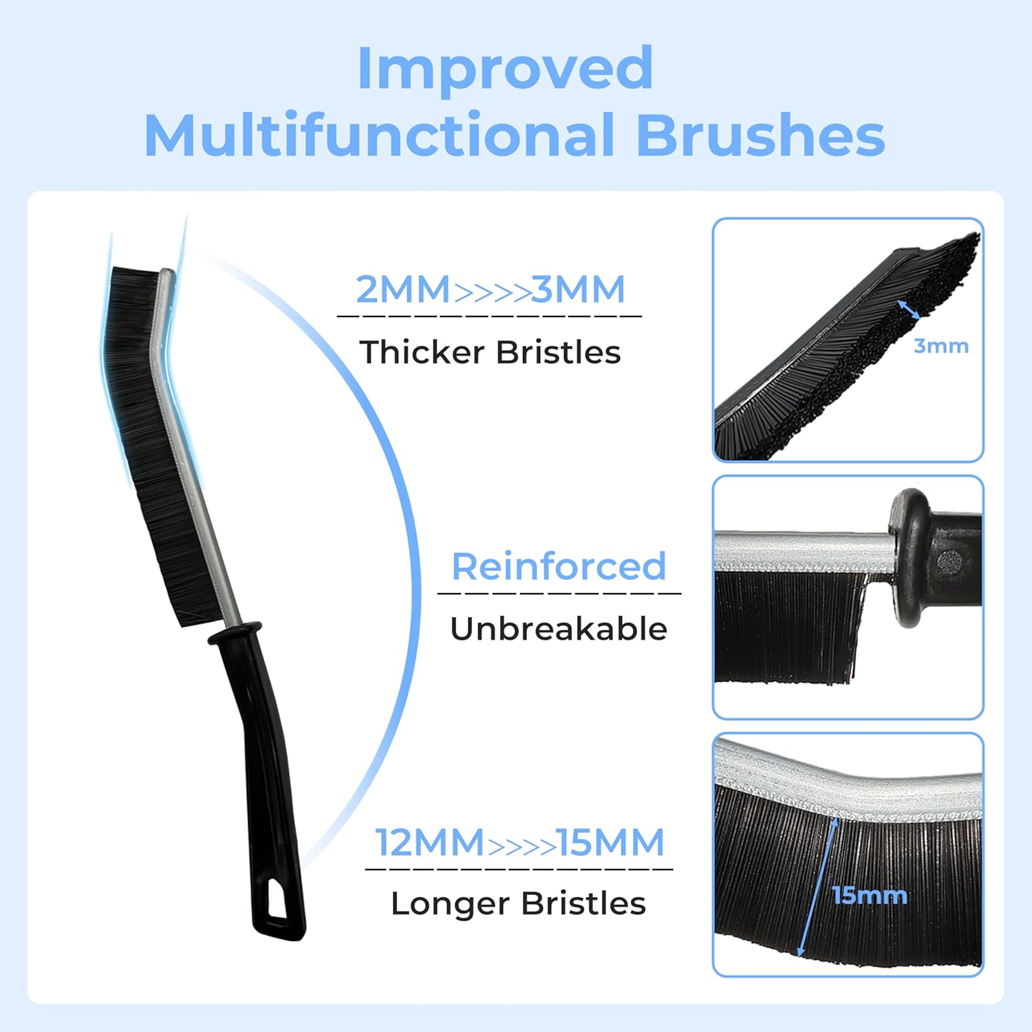 Crevice Cleaning Brush, Hard-Bristled Gap Scrub Brush, Toilet Gap Cleaning Brush Tool, for Scrub Small Spaces, Kitchen, Bathroom, Corner, Grout, Sink, Window Tracks, Hinges, 6pcs