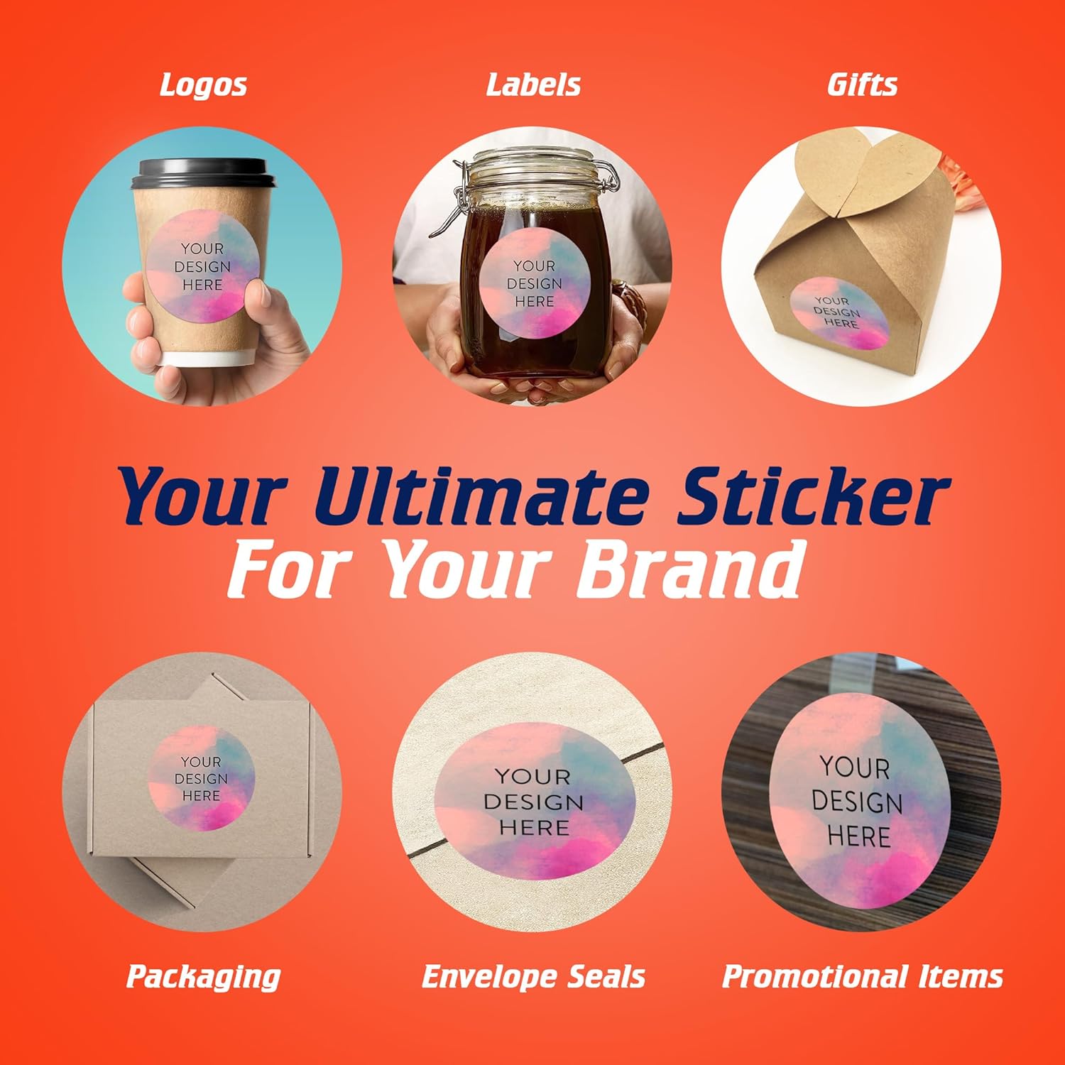 100 Custom Vinyl Stickers - Upload Your own Image, Text, Design, Logo - Personalized Logo Labels for Handmade, Packaging, Bottle, Jars, Candle, Brand Stickers (Rose, 4x4)