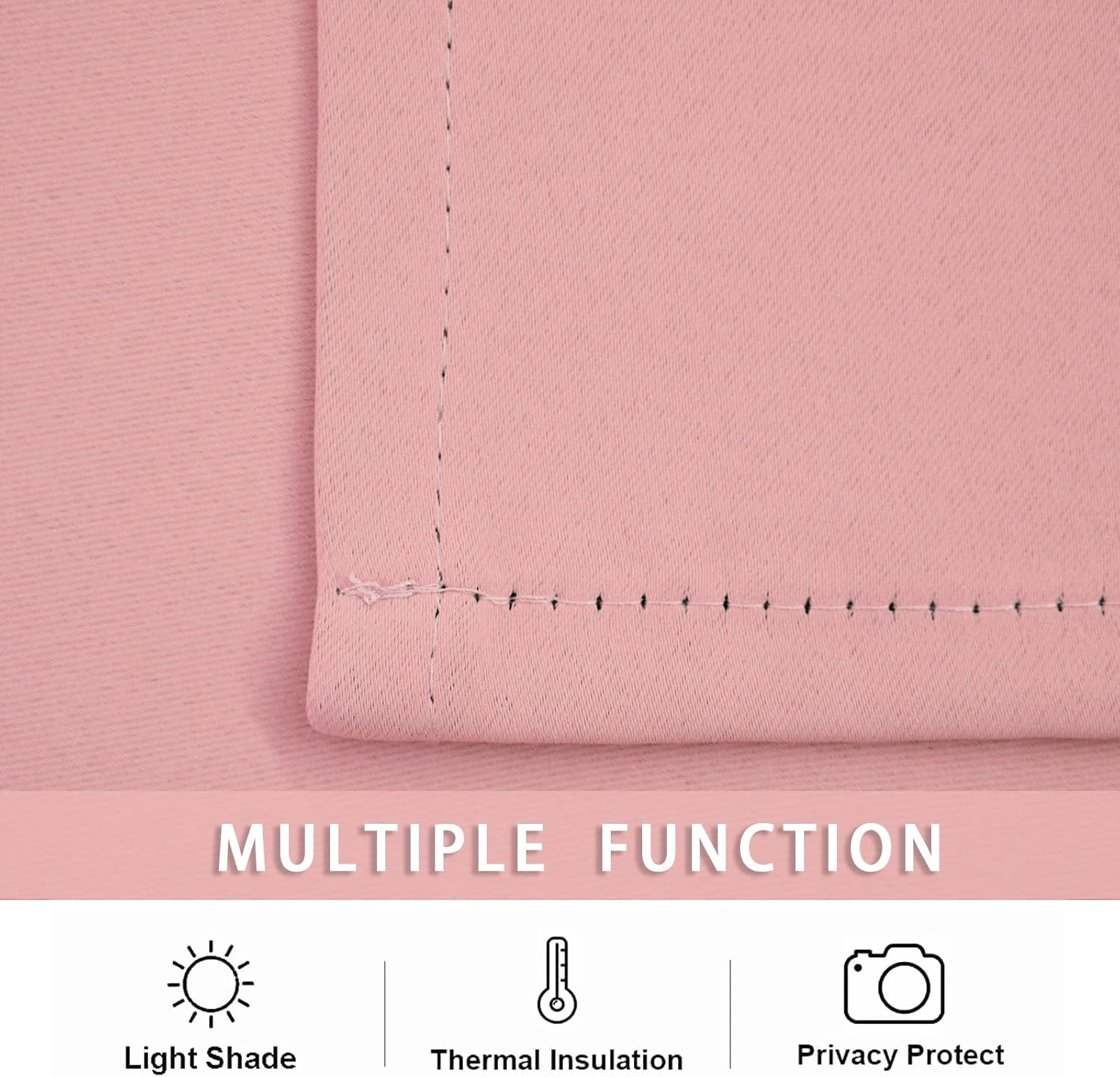 Pickluc Rod Pocket Tier Curtain - Half Blackout Curtain for Kitchen, Bathroom, Cabinet, Basement, 42 Inches Wide and 24 Inches Long, Powder Pink, 2 Panels