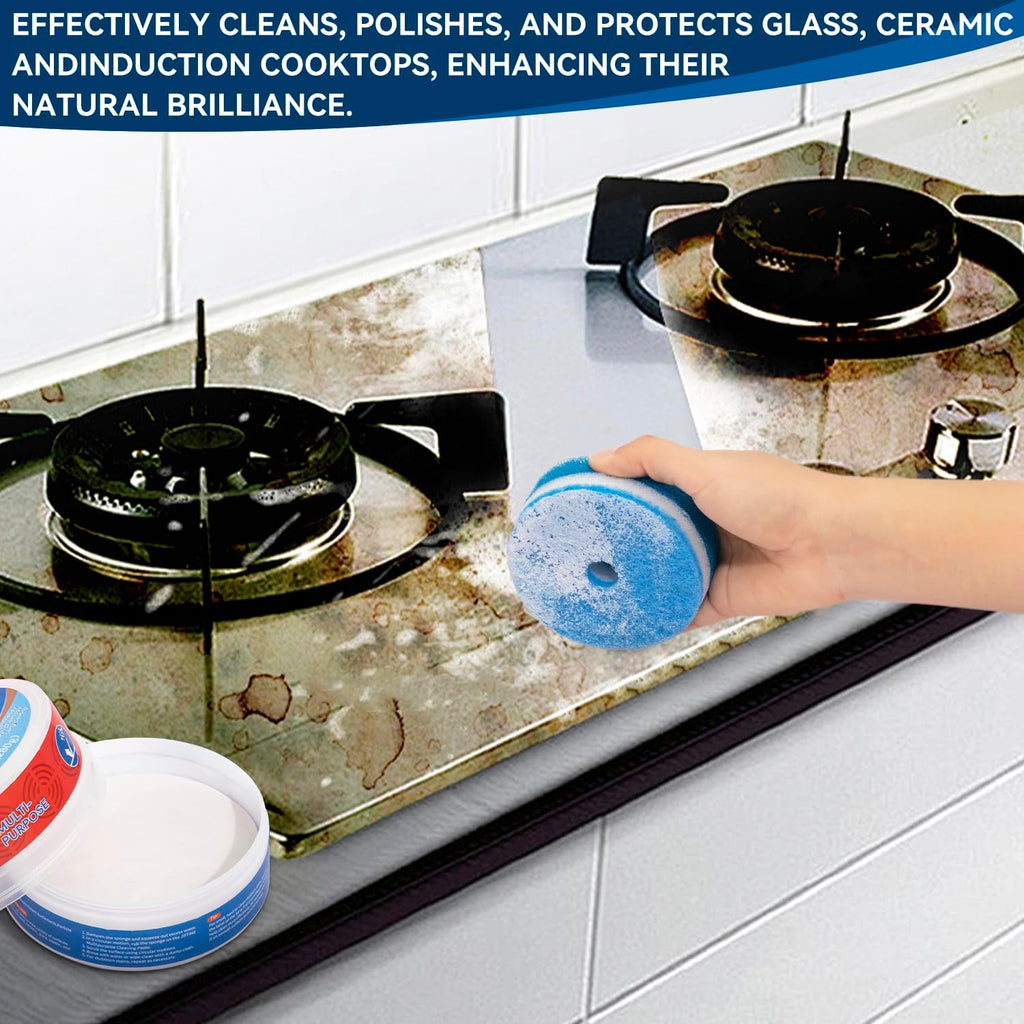 Cooktop Cleaner Paste,the Pink Of Stuff, Miracle All Purpose Cleaning Paste,Easily Remove Burned-On Food, Grease and Watermarks, Leaving Your Glass Cook Top Sparkling 10 oz