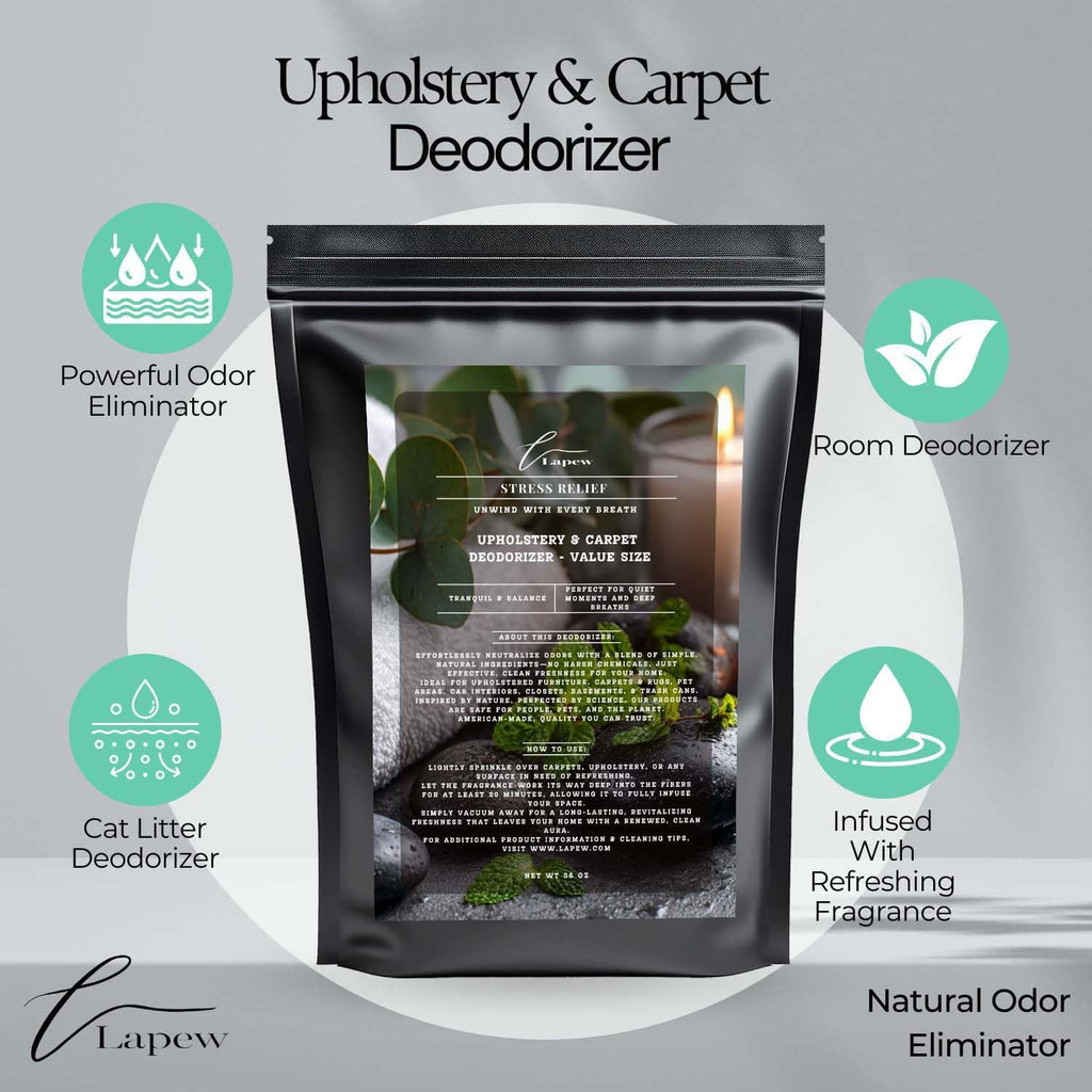 Stress Relief Carpet Freshener Powder Refill 36 oz | Powerful Odor Eliminator for Home | Upholstery Deodorizer | Carpet Deodorizer | Pet Urine | Cat Litter Box