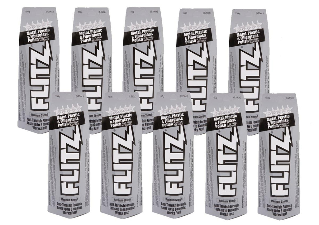 Flitz Multi-Purpose Metal Polish Paste - 5.29oz Tube of USA-Made Chrome Polish - Works on Stainless Steel, Aluminum, Plastic, Jewelry and Cars - Non-Abrasive Cleaner & Rust Remover (10 Pack)