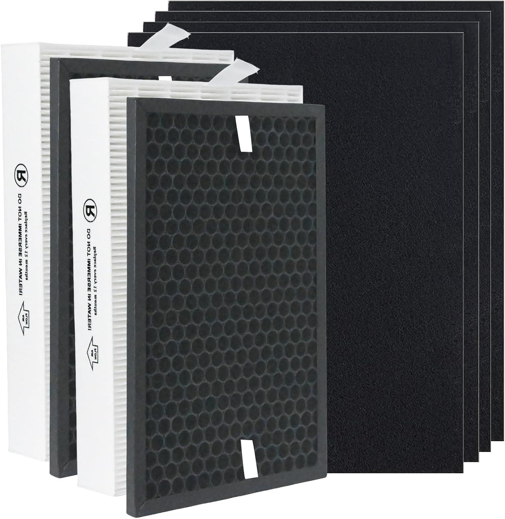 HPA5100B HPA5150 Air Purifier Replacement HEPA Filter Kit Compatible with Honeywell InSight Air Purifiers Model#HPA5100B/5150,2Premium True Hepa Filter+2Enhancement Carbon Filters+4Carbon Pre-Filters