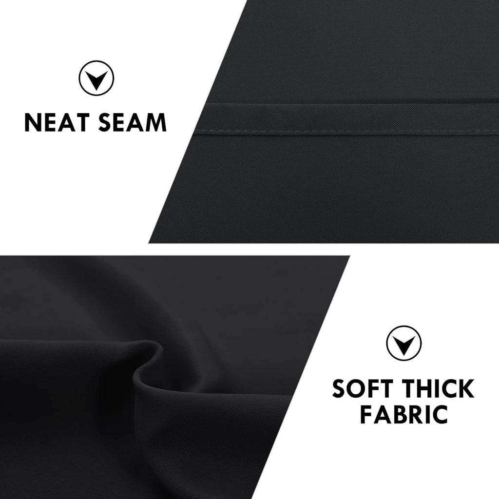 DWCN Blackout Curtains for Bedroom - Thermal Insulated Privacy Energy Saving Rod Pocket Drapes for Living Room, W 38 x L 63 Inch, Black, Set of 2