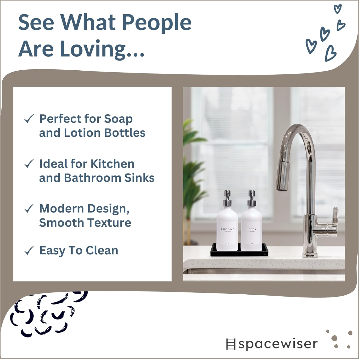 Countertop and Vanity Tray - 2 PC Small 7.7" Silicone Bathroom Trays, Kitchen Soap Tray, Dish Sponge Soap Holder Kitchen Sink Organizer Caddy, Bathroom Counter Trays for Lotion Dispenser