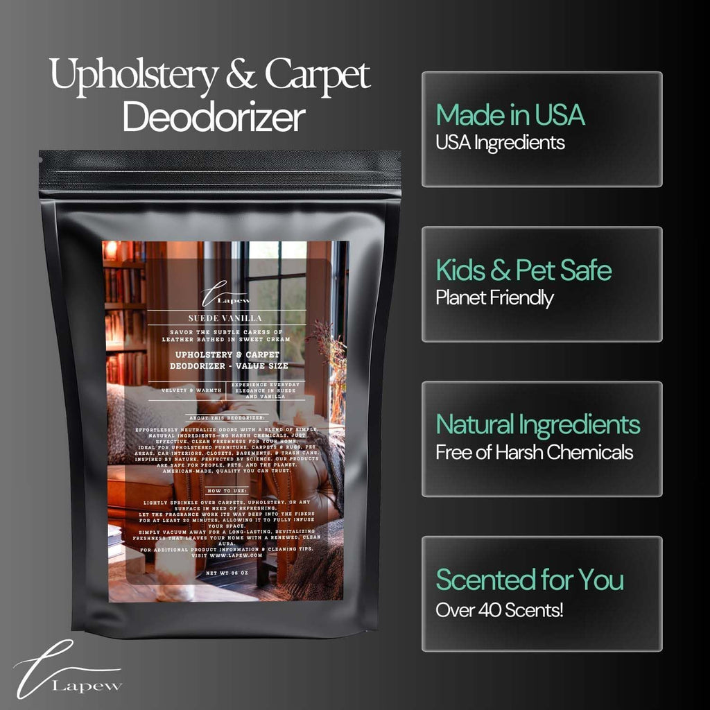 Suede Vanilla Carpet Freshener Powder Refill 36 oz | Powerful Odor Eliminator for Home | Upholstery Deodorizer | Carpet Deodorizer | Pet Urine | Cat Litter Box