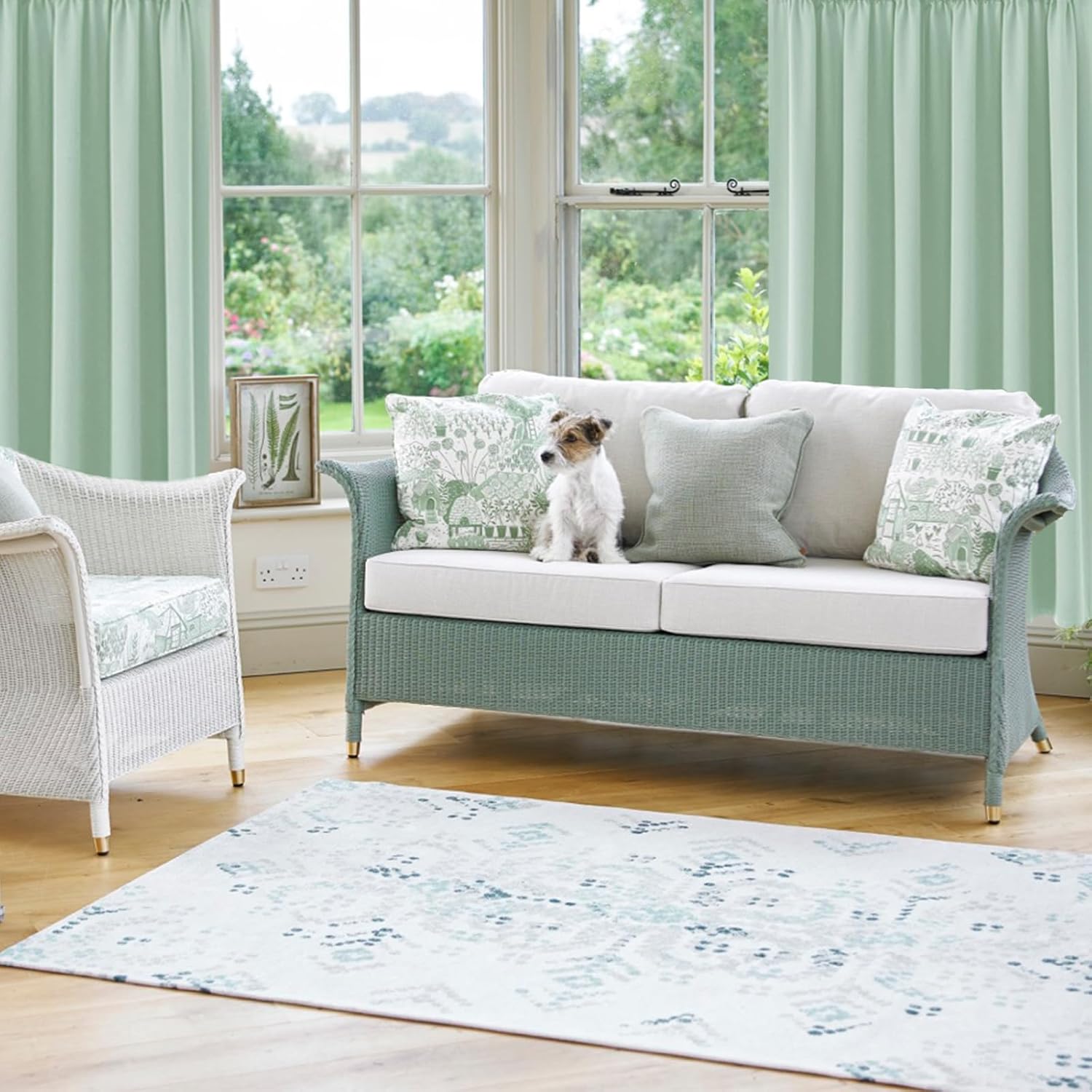 DWCN Blackout Curtains Room Darkening Thermal Insulated Bedroom Curtains Window Curtain Panels, 52 x 63 inches Long, Set of 2 Light Green Rod Pocket Drapes