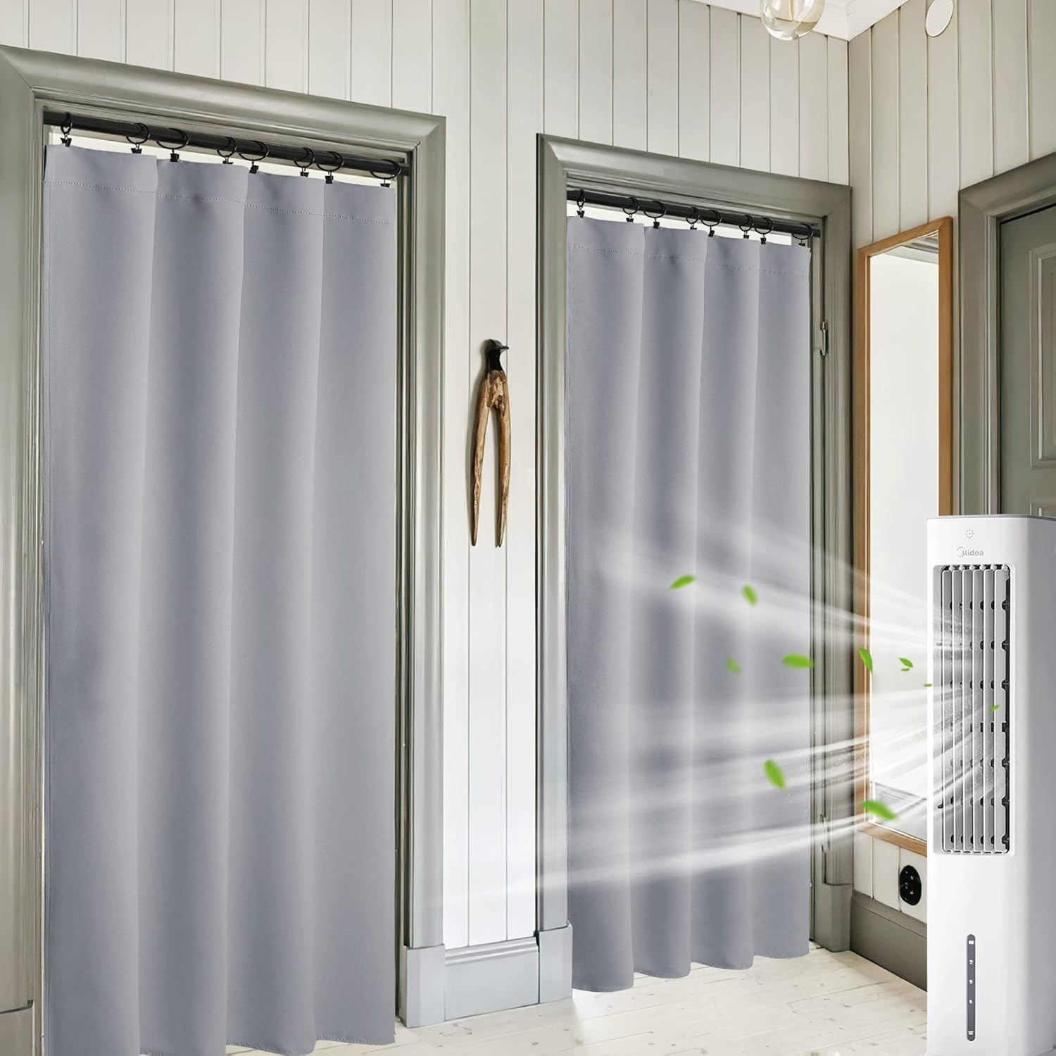 RYB HOME Curtains 84 inch Long - Blackout Curtains Privacy for Living Room Bedroom Bay Window Patio Door Decor, W 42 x L 84, Silver Grey, 1 Pair