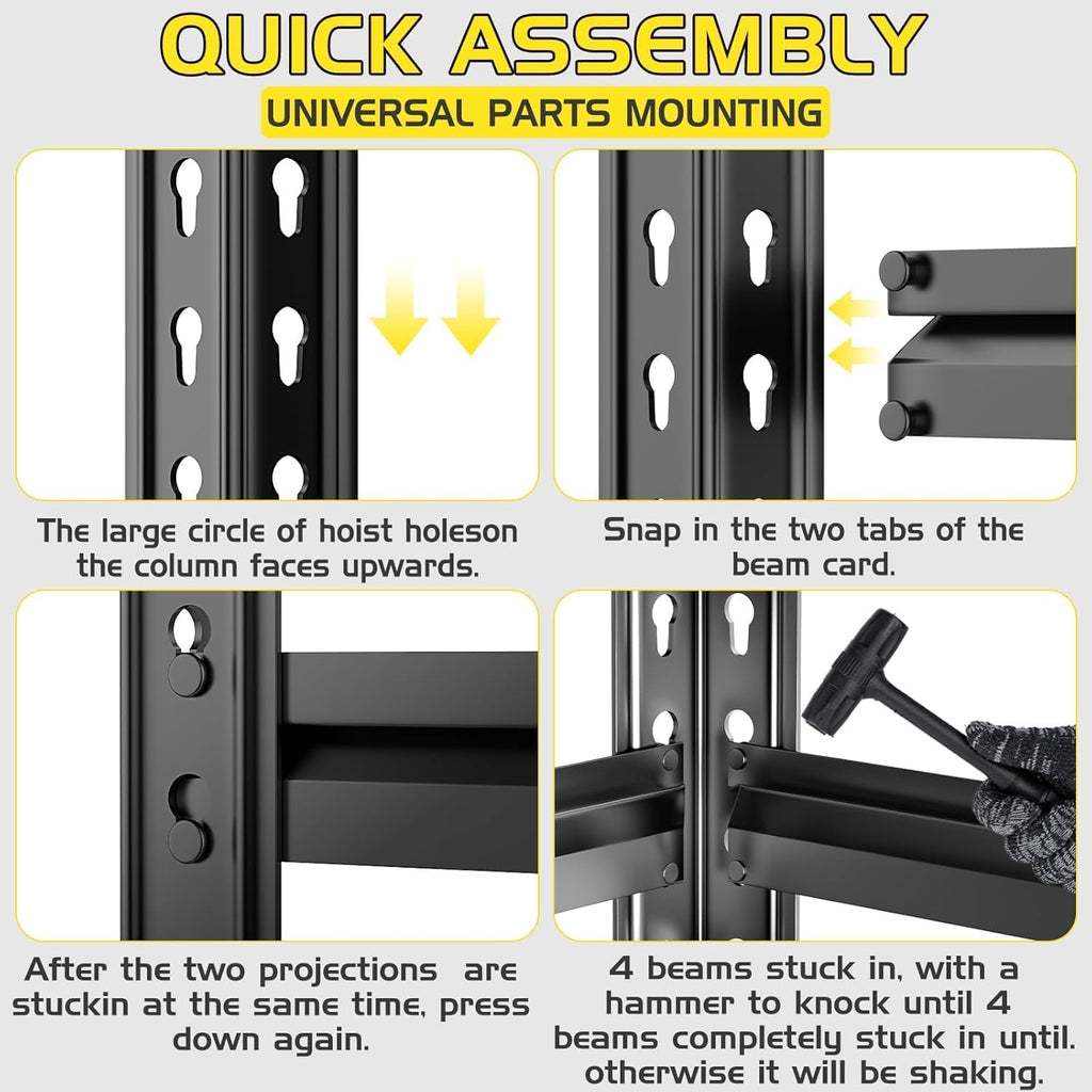 TigerParty 2050LBS Heavy Duty Garage Shelving, 5-Tier Adjustable Storage Shelves, Metal Shelving Unit and Storage Rack for Pantry, Basement, Warehouse, 72" H x 36" W x 16" D, MDF Borad