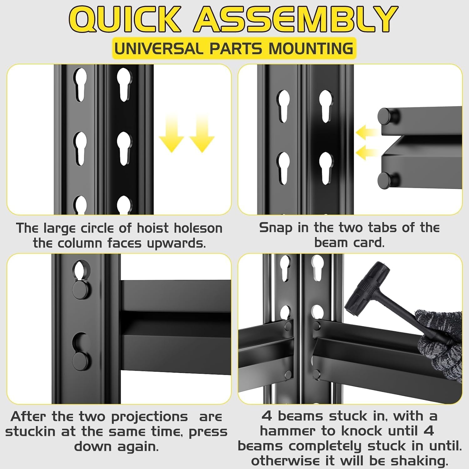 TigerParty 2050LBS Heavy Duty Garage Shelving, 5-Tier Adjustable Storage Shelves, Metal Shelving Unit and Storage Rack for Pantry, Basement, Warehouse, 72" H x 36" W x 16" D, MDF Borad