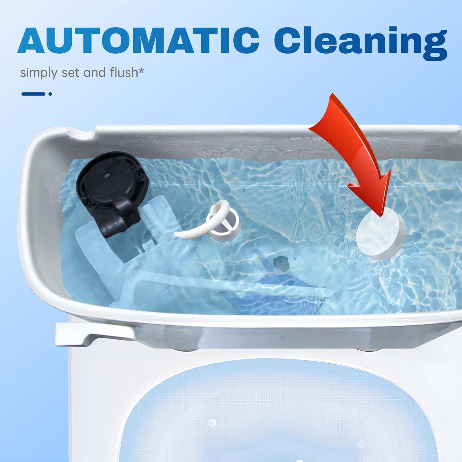 Vacplus Toilet Bowl Cleaner Tablets 12 PACK, Automatic Toilet Bowl Cleaners with Bleach for Deodorizing and Descaling, Bathroom Cleaner Against Tough Stains