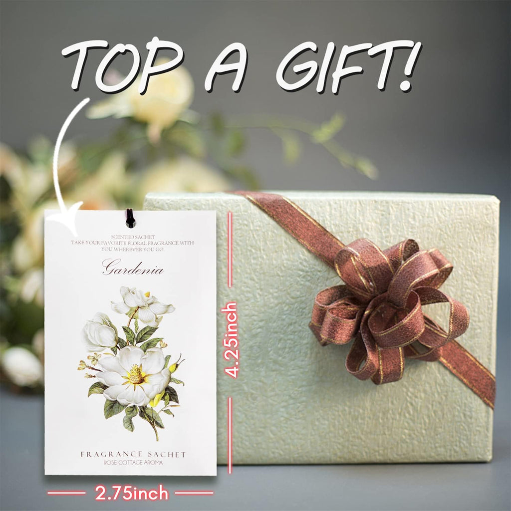 MYARO Scented Sachet House Air Freshener - 12 Pack Long Lasting Gardenia Fragrance Deodorizer for Home Closet Drawer Car