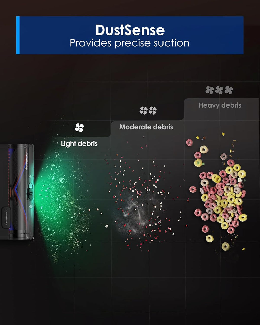 Tineco Pure ONE S70 Cordless Vacuum Cleaner, 200AW Powerful Suction, 3D Sense Pro Cleaning System, 6-Stage Filtration with 95min Runtime, Zero Tangle Brush with 180° Foldable Tube (Blue-Orange)