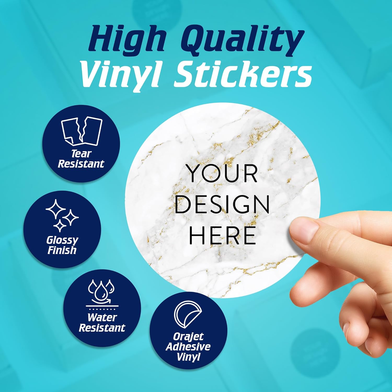 100 Custom Vinyl Stickers - Upload Your own Image, Text, Design, Logo - Personalized Logo Labels for Handmade, Packaging, Bottle, Jars, Candle, Brand Stickers (Gray, 4x4)