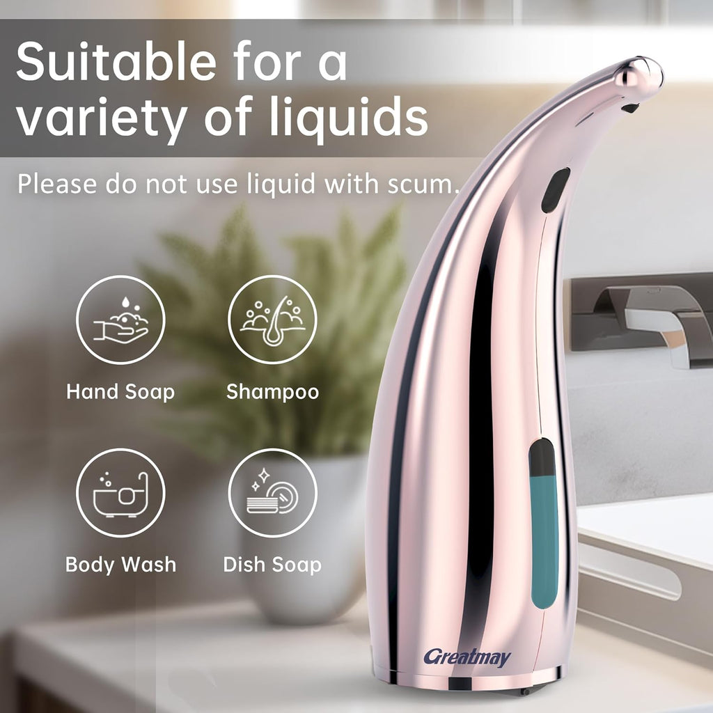 Adjustable Automatic Soap Dispenser Touchless, 4 Adjustable Levels Touchless Sensor Liquid Soap Pump Dispenser，300ml Rechargeable Magnetic Charging Hand Soap Dispenser for Kitchen，Bathroom