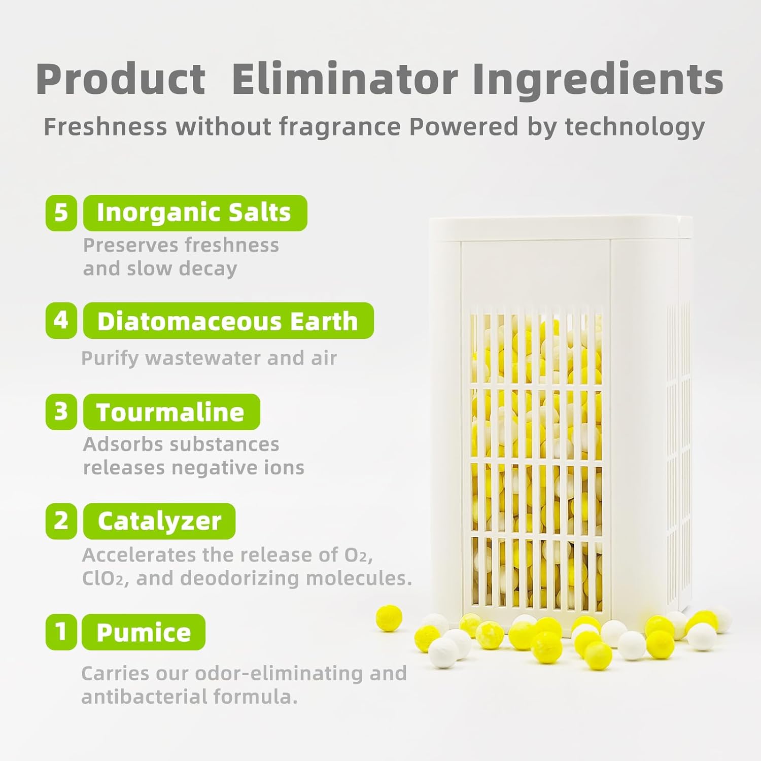 Strongest Refrigerator Deodorizer Odor Eliminator - 24h Fast Odor Removal, 12Months Long-Lasting Freshness, Non-Toxic Formula