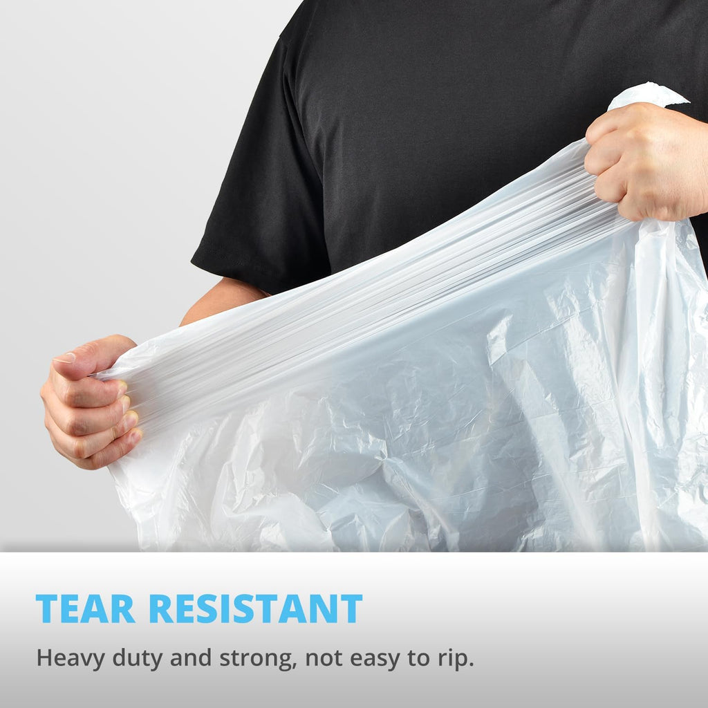 Ultra Thick 15 Gallon Drawstring Trash Bags, 108 Count Heavy Duty Large Plastic Garbage Bag, Leak Proof Trash Can Liners for Tall Kitchen Home Office Lawn Outdoor, White