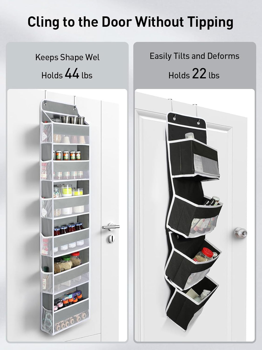 Yecaye 3 Pack Over The Door Organizer, 6-Tier Closet Door Hanging Organizer with 12 Mesh Pockets, Bathroom Organizers and Storage, Ultra Sturdy Large Capacity Over Door Storage Newborn Baby Essentials