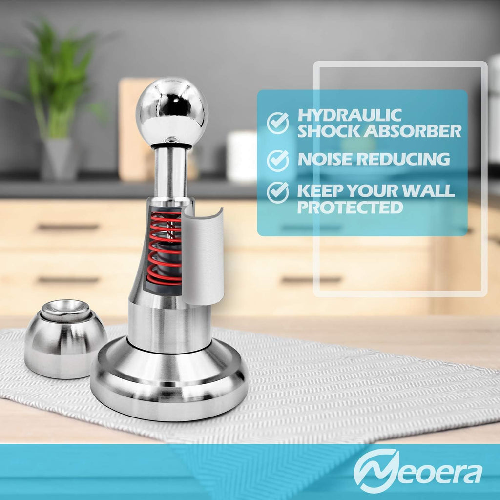Neoera Magnetic Door Stopper, Updated Hydraulic Shock Absorbent Technology, Soft-Catch Magnetic Hold, Premium 304 Stainless Steel, Anti-Rust, Heavy Duty for Various Door Types, Wall Mount 4Pack