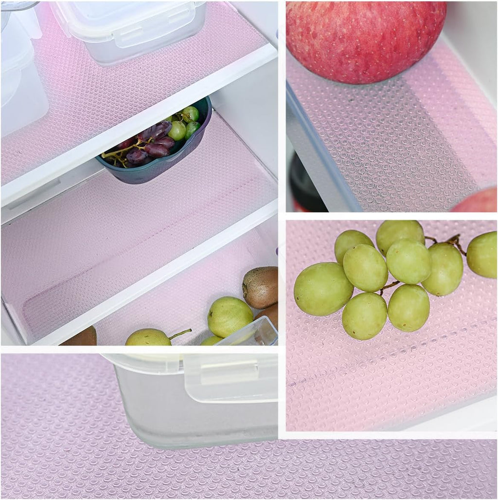 12Pcs Refrigerator Liners Washable Fridge Shelf Liners Refrigerator Mats for Freezer Glass Shelves Kitchen Cabinets Cupboards Drawers (17.7" x 11.4")