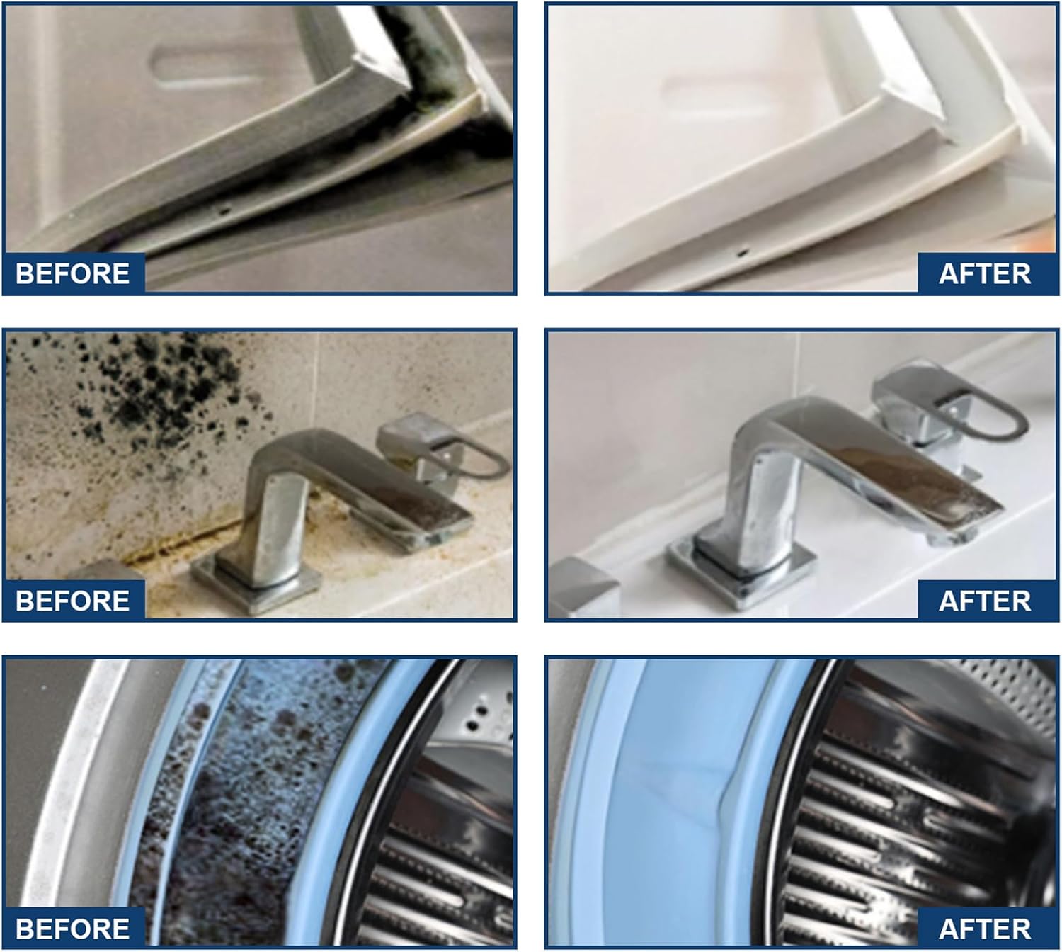 Mould Cleaner Spray Powerful Foam Cleaning Spray | Multi-Surface Fast-Acting Stain Remover for Kitchen, Bathroom, Wall and Tile Cleaning, No Scrubbing Required (3, 2.04oz*3)