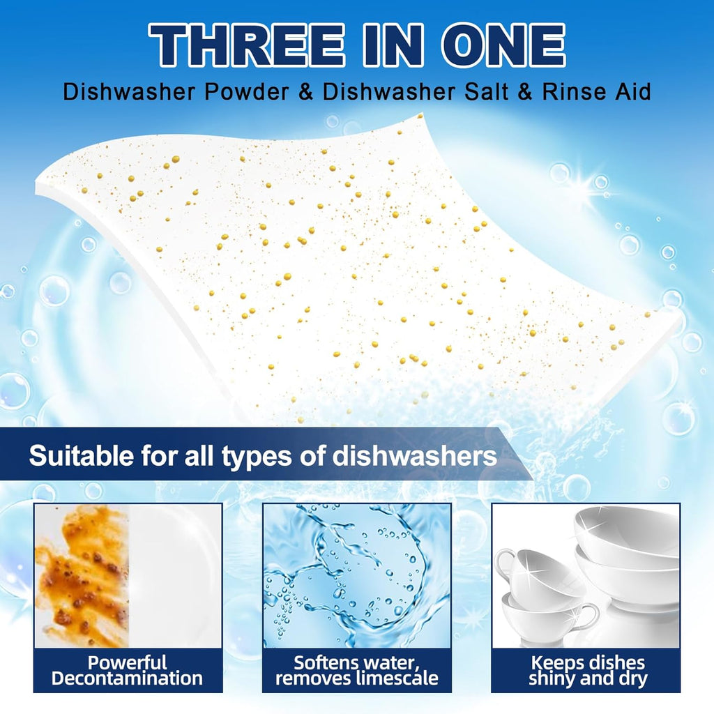 Eco Dishwasher Detergent Sheets Up To 160 Loads, Unscented Plastic Free Dishwashing Soap Strips With High Efficient Solid Enzyme, Leaving Dishes Sparkling Clean
