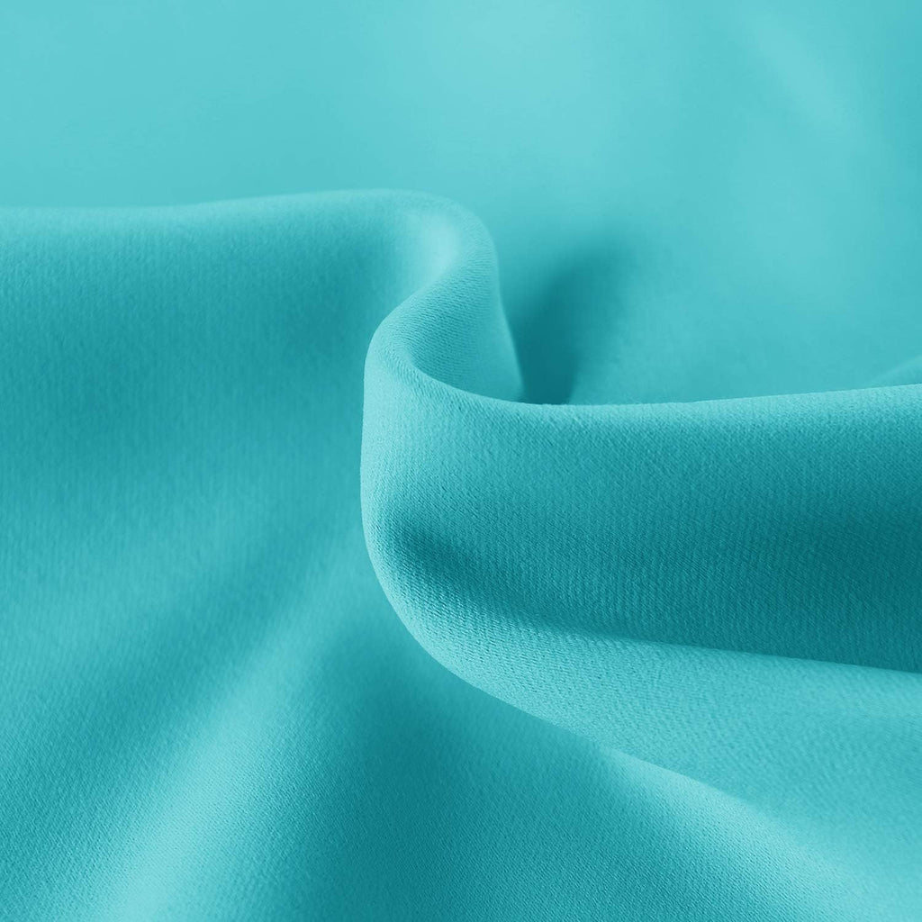 DWCN French Door Curtains – Rod Pocket Thermal Blackout Curtain for Doors with Glass Window, Kitchen and Patio Doors for Privacy, 23 X 72 Inch Length, 1 Curtain Panel with Tieback, Turquoise