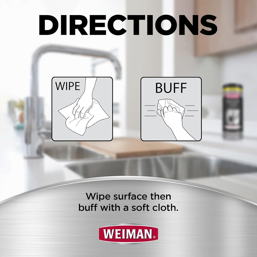 Weiman Heavy Duty Cooktop Polish & Stainless Steel Wipes - Powerful Appliance Kitchen Cleaning Kit - Packaging May Vary