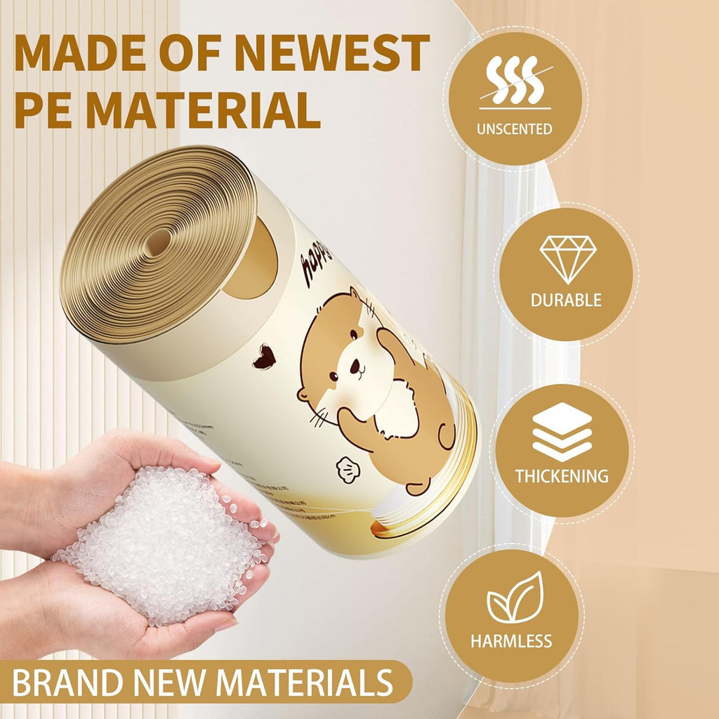 VOK 4 Gallon Trash Bags with Otters Printed, Drawstring Small Garbage Bags, Tear-Resistant & Odor-Control Bathroom/Kitchen Trash Can Liners, Bathroom Trash Bags with Secure Tie, 55 Counts