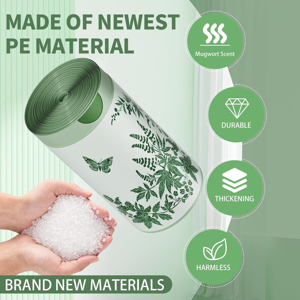 VOK 8 Gallon Trash Bags with Butterfly Printed & Sweet Wormwood Scent, Drawstring Medium Garbage Bags, Tear-Resistant & Fragrant Trash Can Liners, Trash Bags 8 Gallon for Home/Office, 25 Counts