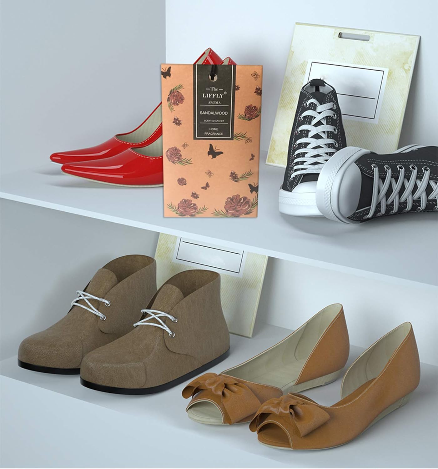 14 Packs Sandalwood Scented Sachets for Drawers and Closets