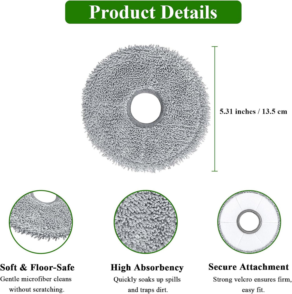 10 Pack Mop Pads for Dreame X40 Ultra/X40 Master/L40 Ultra/L10s Plus/L10s Pro Gen 2/L30 Ultra/X30 Ultra/L20 Ultra/L10s Pro Ultra/X50 Ultra Vacuum Cleaner, Microfiber Mop Cloth Replacement Accessories