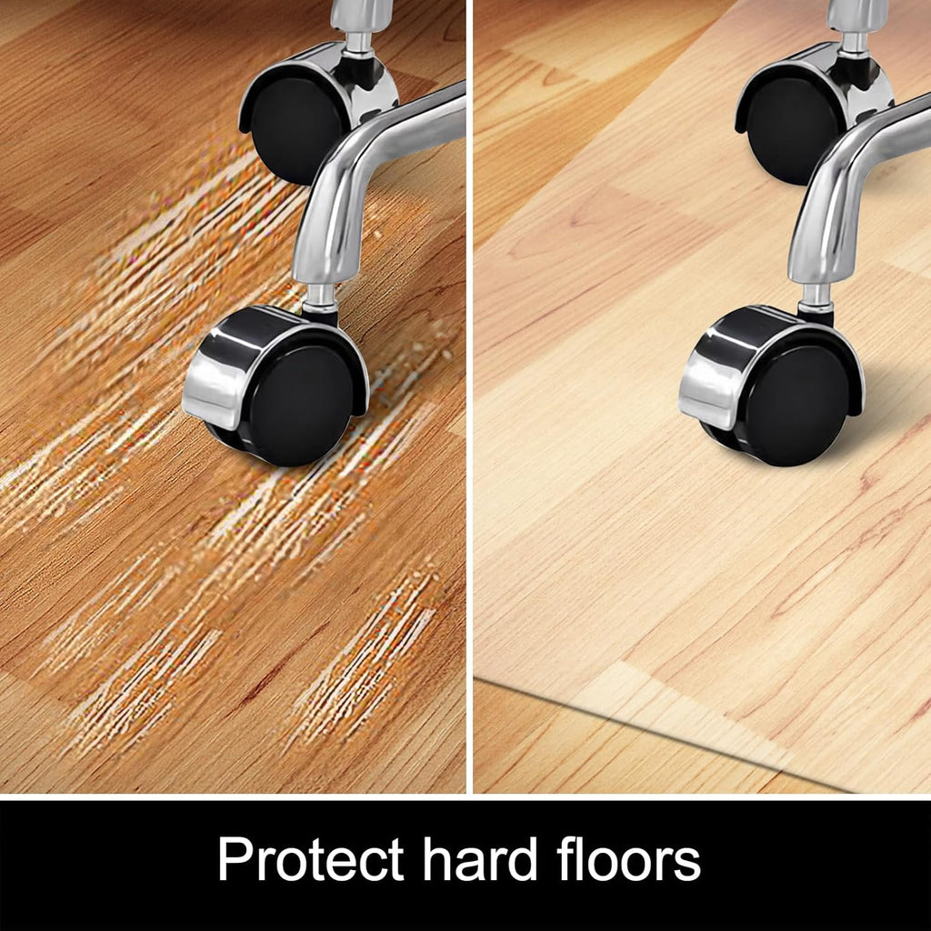 Kuyal Chair Mat for Hardwood Floor,46 x 46 inches Rectangle Desk Durable Wood/Tile Protection Mat for Rolling Chairs, Non-Studded Bottom