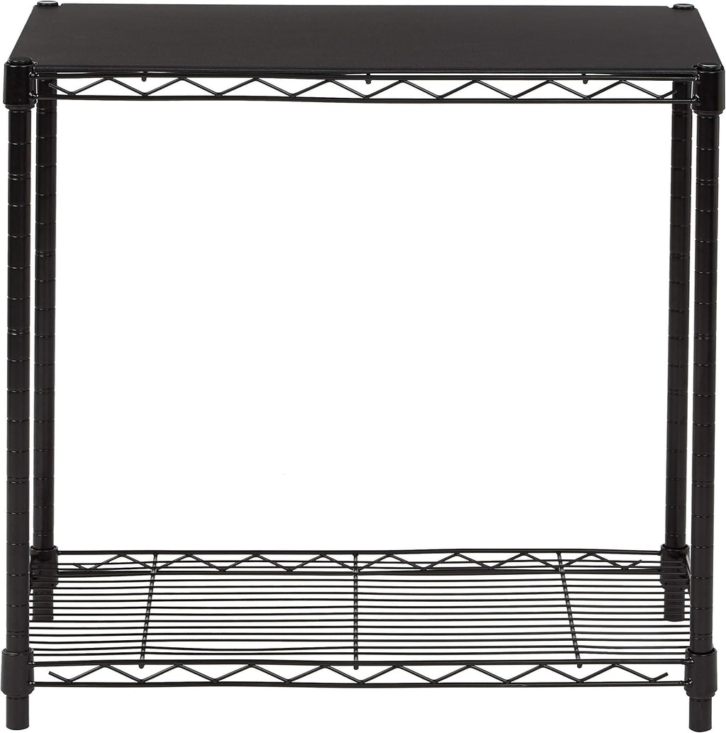 Amazon Basics 2-Shelf Stackable Storage, 13.3" D x 23.2" W x 22.2" H, Black