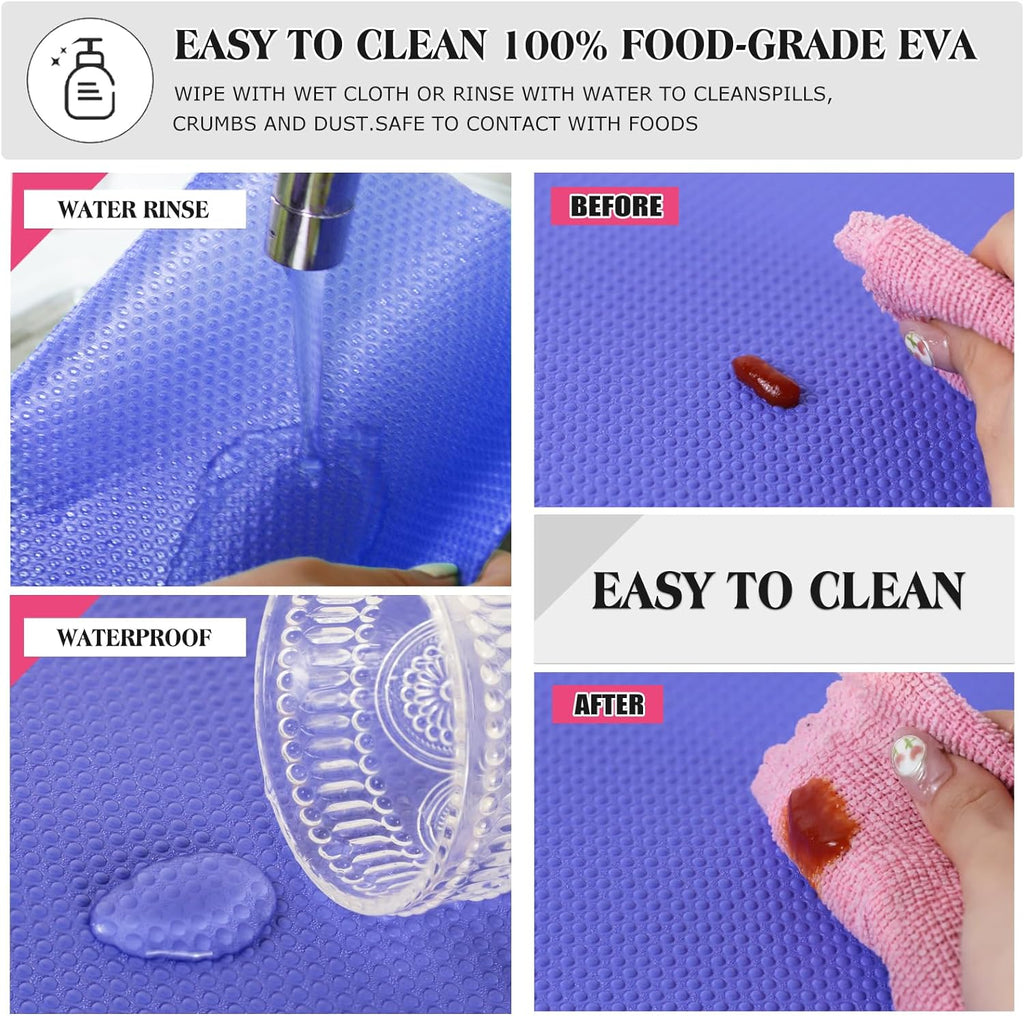 10Pcs Refrigerator Liners, Washable Fridge Liner Shelf Mats Refrigerator Pads for Cupboard Cabinet Drawer Home Kitchen Accessories Organization (Purple)