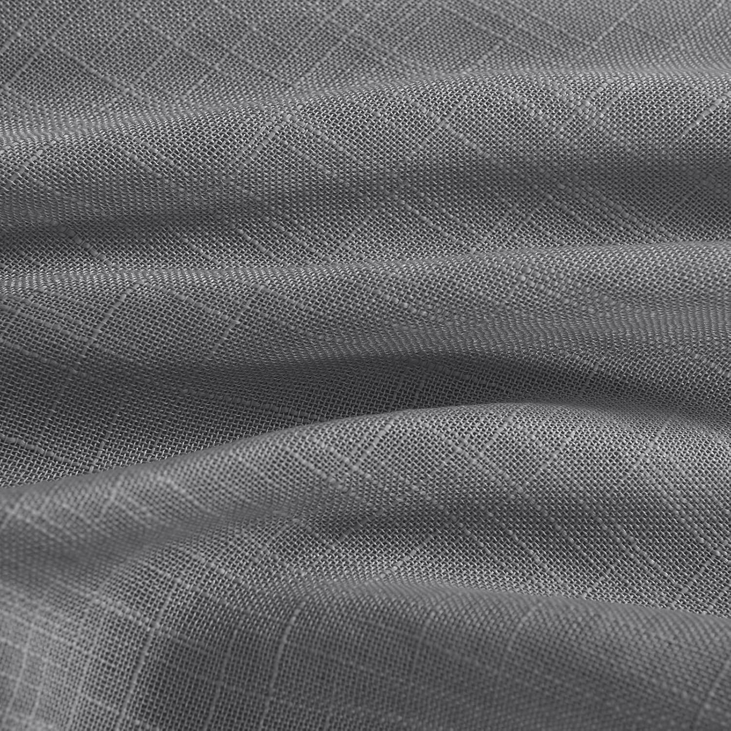 NICETOWN Sheer Door Curtains, Side Small Window Treatment, Farmhouse French Front Door Shade, Rod Pocket Sidelight Curtains with Tieback, 1 Panel, Dark Grey, 36W X 40L