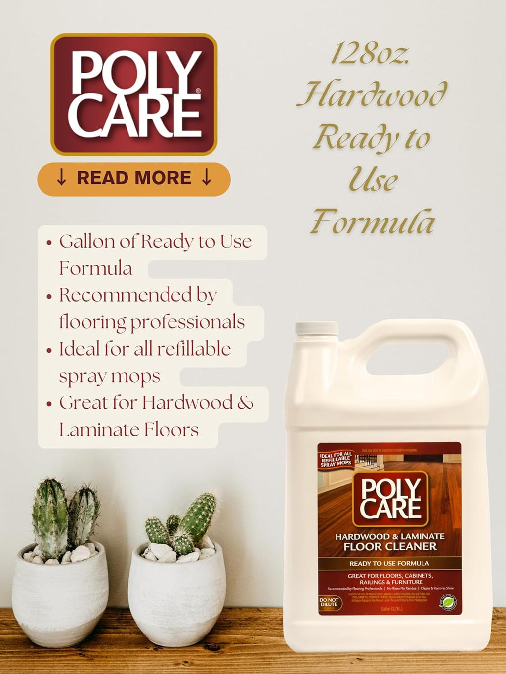 Hardwood Floor Cleaner Refill - 128 fl oz - Fresh- Refill for Spray Mops and Spray Bottles - Residue-Free Floor Cleaning Solution for Wood or Laminate Floors