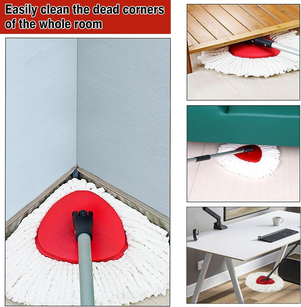 12 Pack Spin Mop Replacement Heads, 100% Microfiber Spin Mop Refill for Easy Wring Compatible with Triangle Spin Mop, 360 Degree Spinning Mop Replace Head for Floor Cleaning