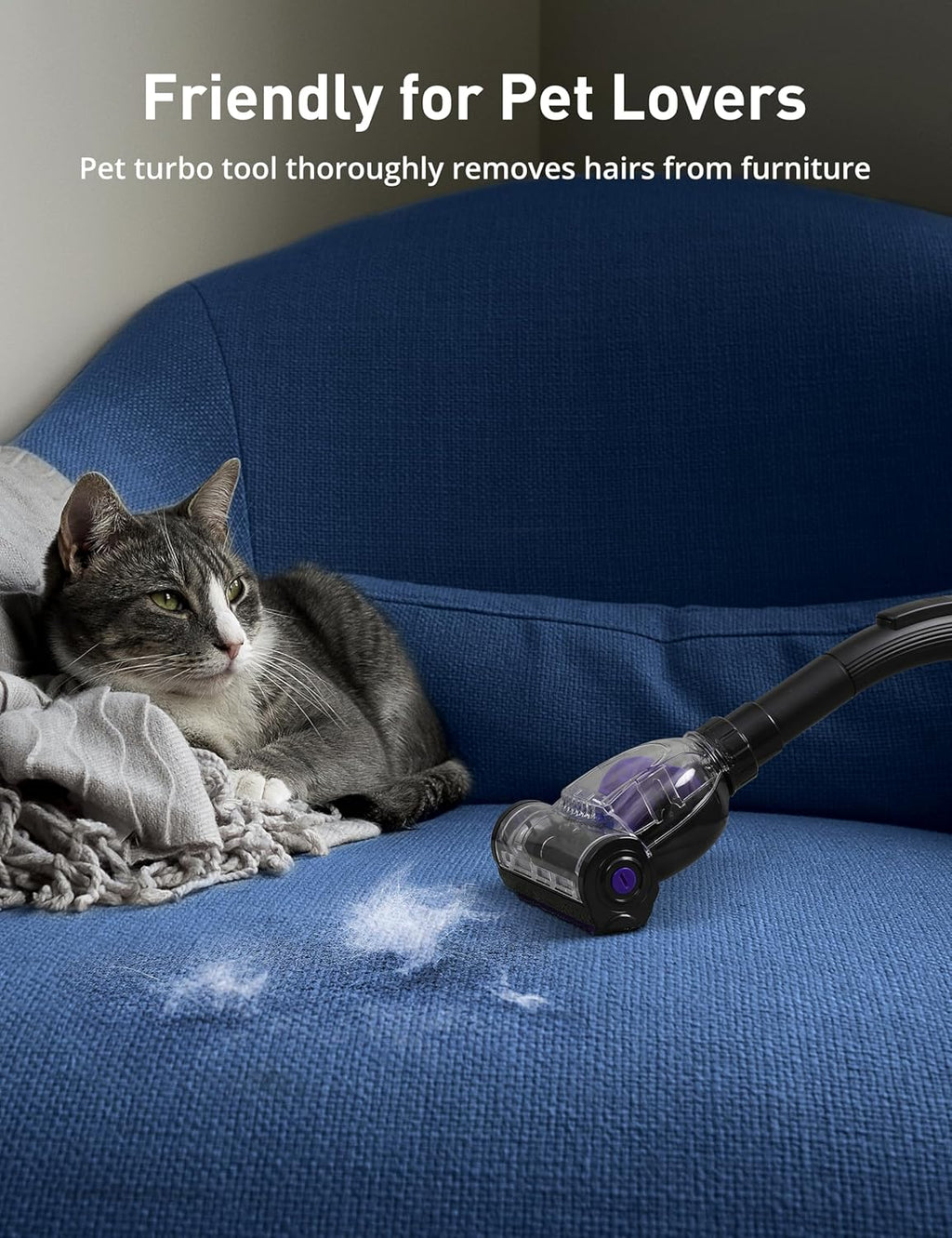 Aspiron 1700W Canister Vacuum Cleaner, 32Kpa Bagless Vacuum Cleaner, Multi-Cyclonic Filtration, 2 Anti-Allergen HEPA Filters, 3.5QT Dust Cup, 4 Tools, Corded Vacuum for Hard Floor, Pet Hair, Lavender