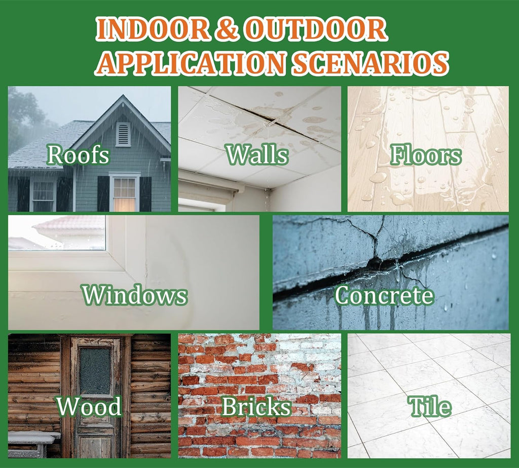 Waterproof Sealant 70oz, Transparent Waterproof Coating for Roof, Floor, Window, Bathroom, Concrete,Wood, Invisible Water Proof Agent＆Foundation Leak Repair Adhesive for Indoor/Outdoor Use Water-Based