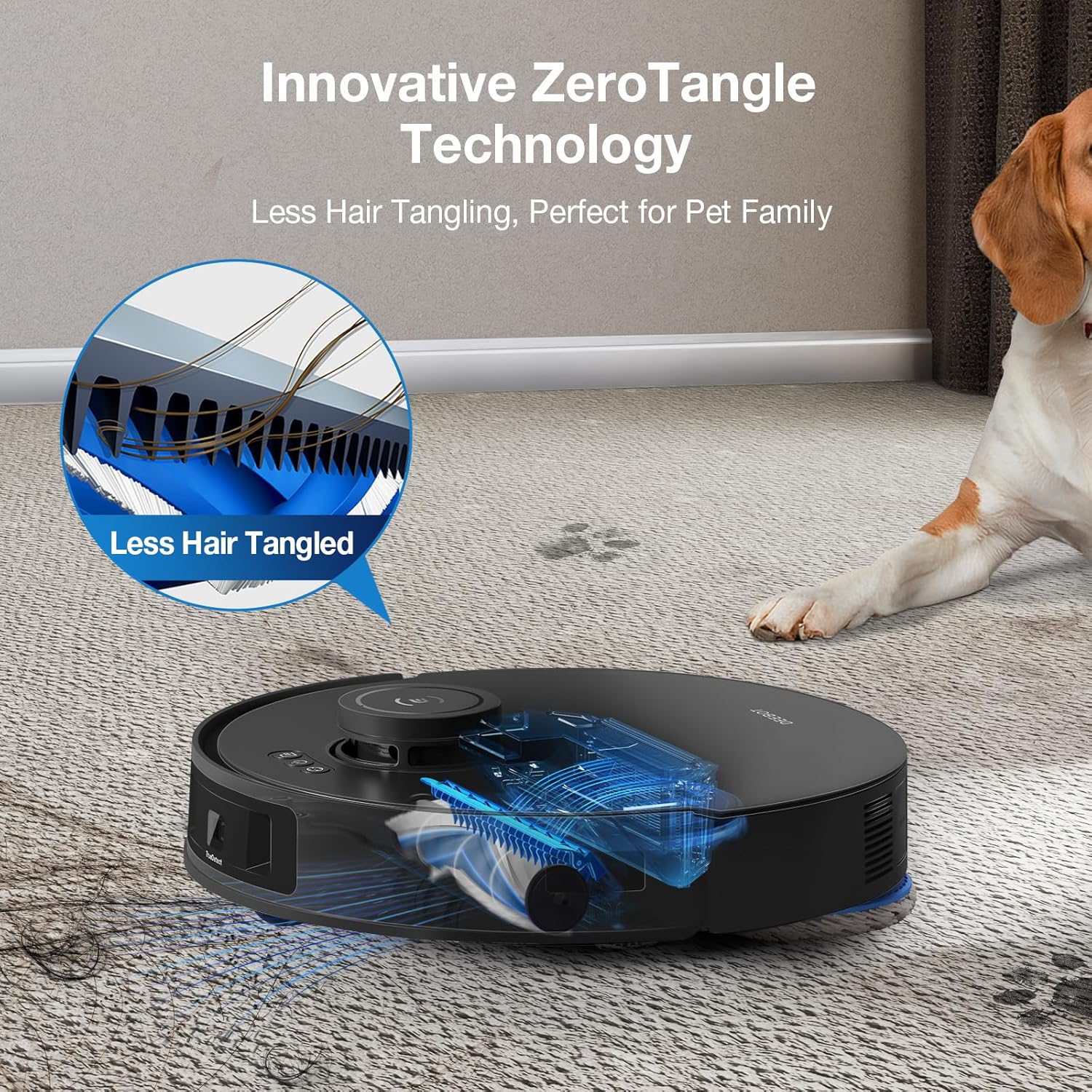 ECOVACS DEEBOT T30S AI Care Robot Vacuum and Mop, 11000Pa, TruEdge Adaptive Edge Mopping, ZeroTangle, AI Instant Re-mop, Hot Water Mop Washing, Self-Emptying & Refilling, Obstacle Avoidance