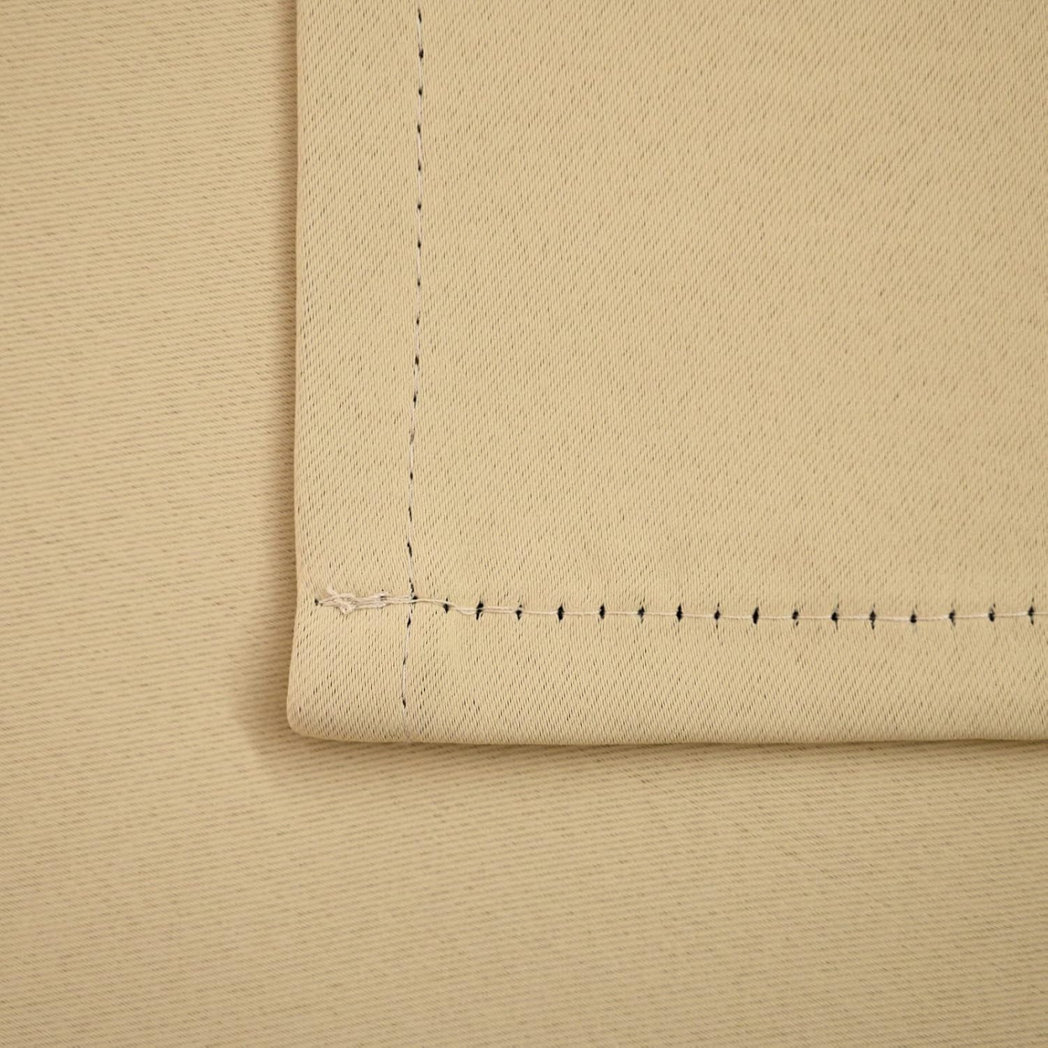 Pickluc Rod Pocket Tier Curtain - Half Blackout Curtain for Kitchen, Bathroom, Cabinet, Basement, 42 Inches Wide and 24 Inches Long, Beige, 2 Panels