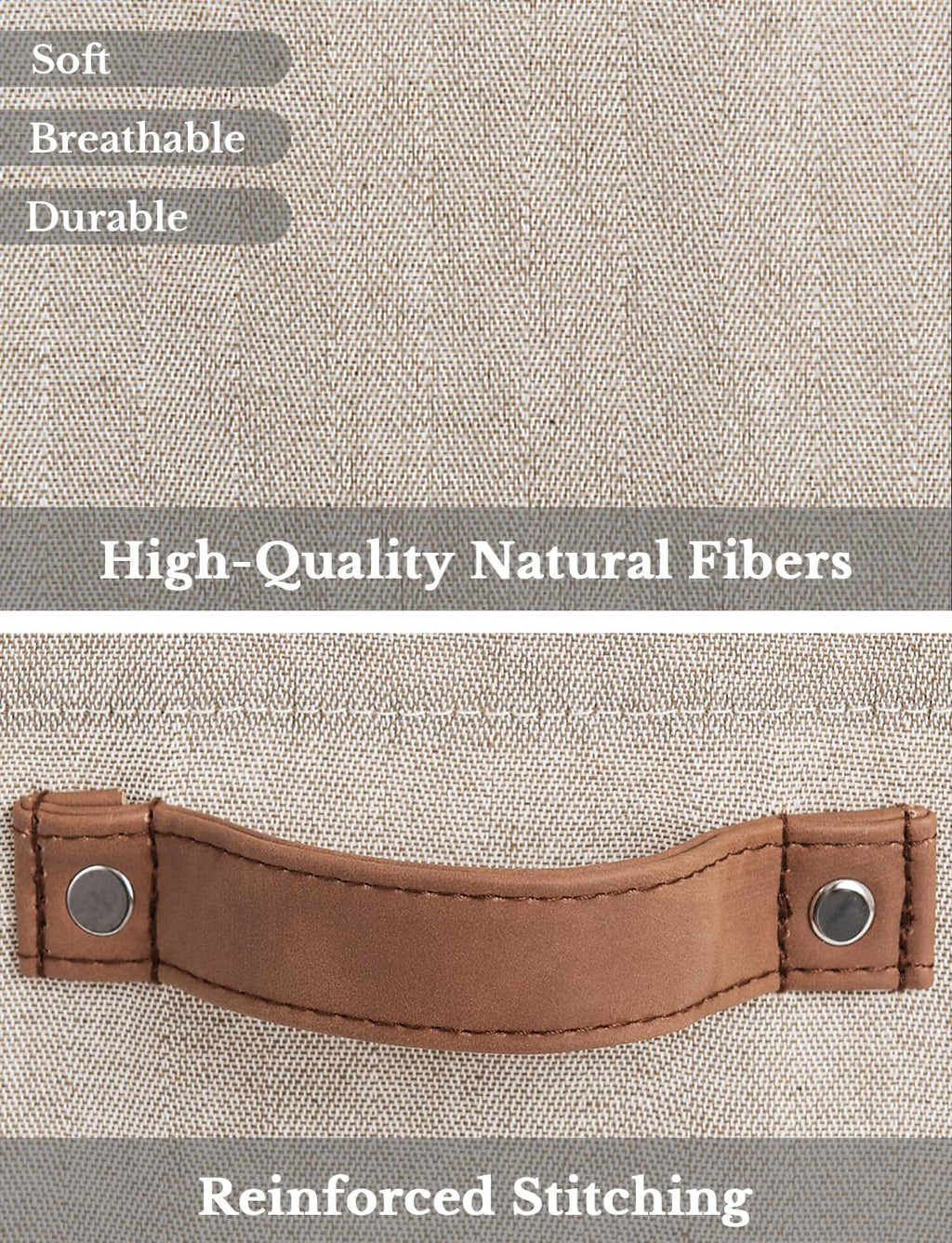 StorageWorks 13x13 Inches Storage Cube, Fabric Storage Bins with PU Handles, Collapsible Organizer Baskets for Closet, Brown and Beige, 6-Pack